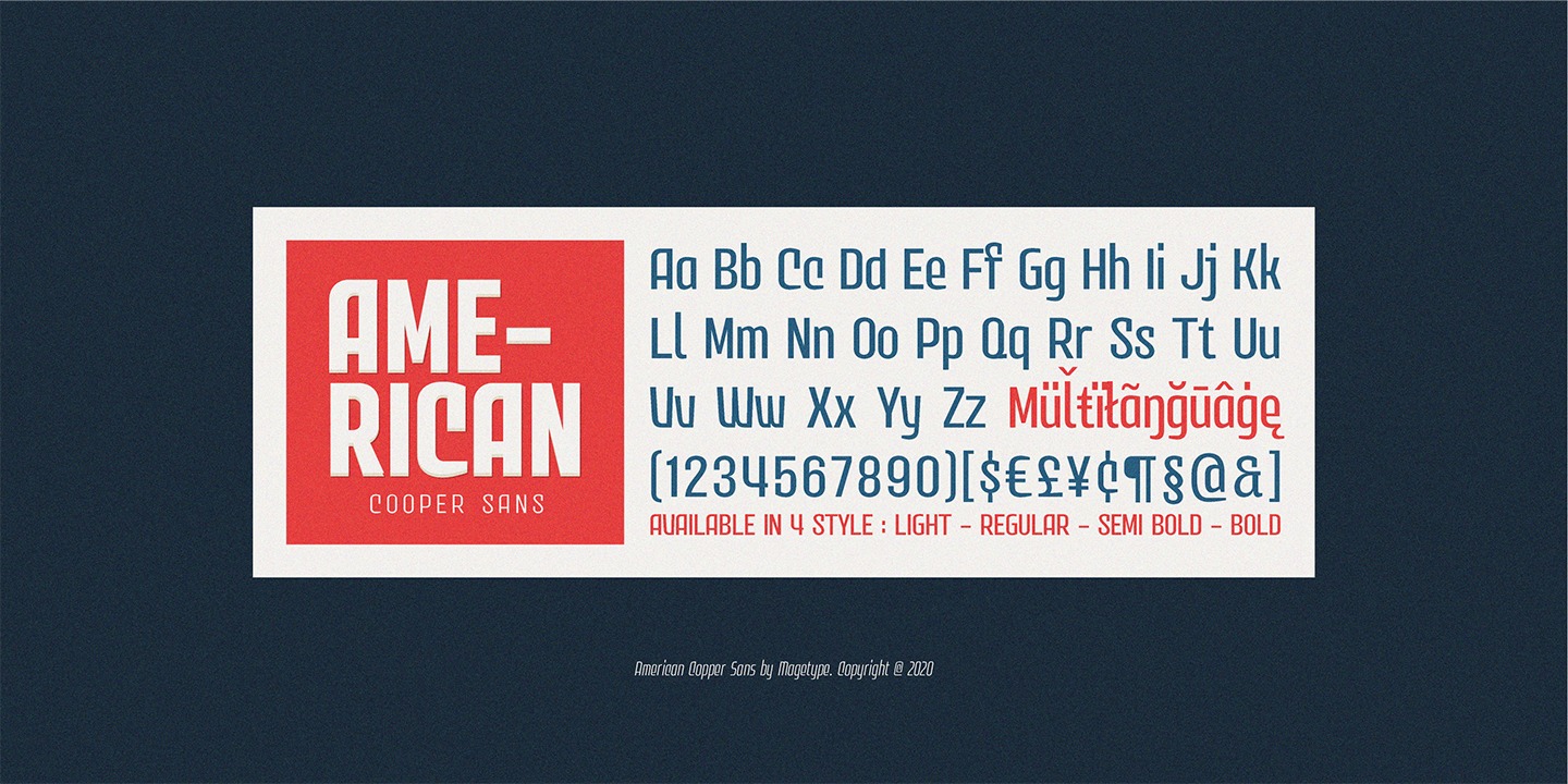 Пример шрифта MGT American Copper #13